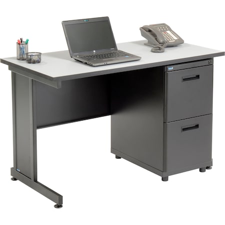 Interion By Global Industrial Wood Desk Kit, 24 in D X 30 in H, 48 in W X 670077GY